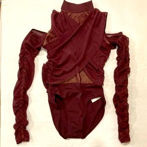 Balera dance costume SA gorgeous style in rich maroon